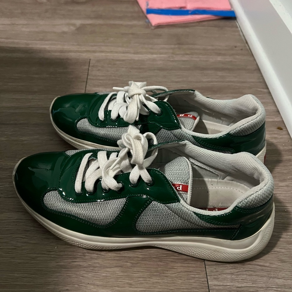 Prada Green and White Men's Sneakers